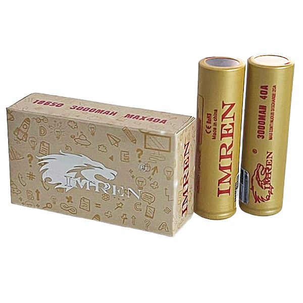 Imren 18650 Battery | 2 Pack | Yellow 3000mah (40A) product image